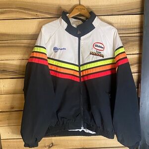 Vintage 80s 90s Glidden Team Menard Racing Windbreaker Jacket XXL made in USA